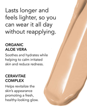 Oxygenetix Oxygenating Foundation post-treatment friendly formula blended on skin.