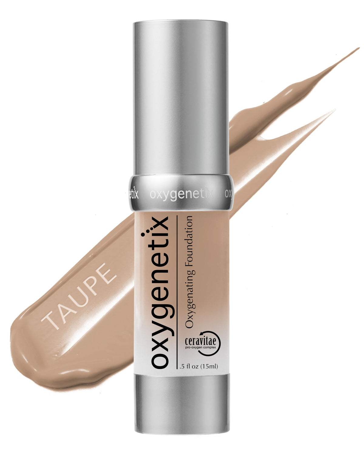 Oxygenetix Oxygenating Foundation Taupe bottle for breathable coverage on sensitive skin