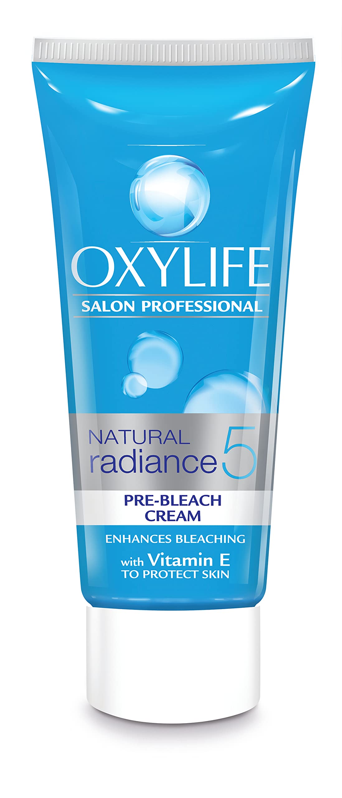 OxyLife Creme Bleach texture close-up emphasizes creamy consistency for comfortable application.