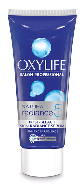 OxyLife Natural Radiance 5 Creme Bleach before-after swatch demonstrates quick lightening potential.