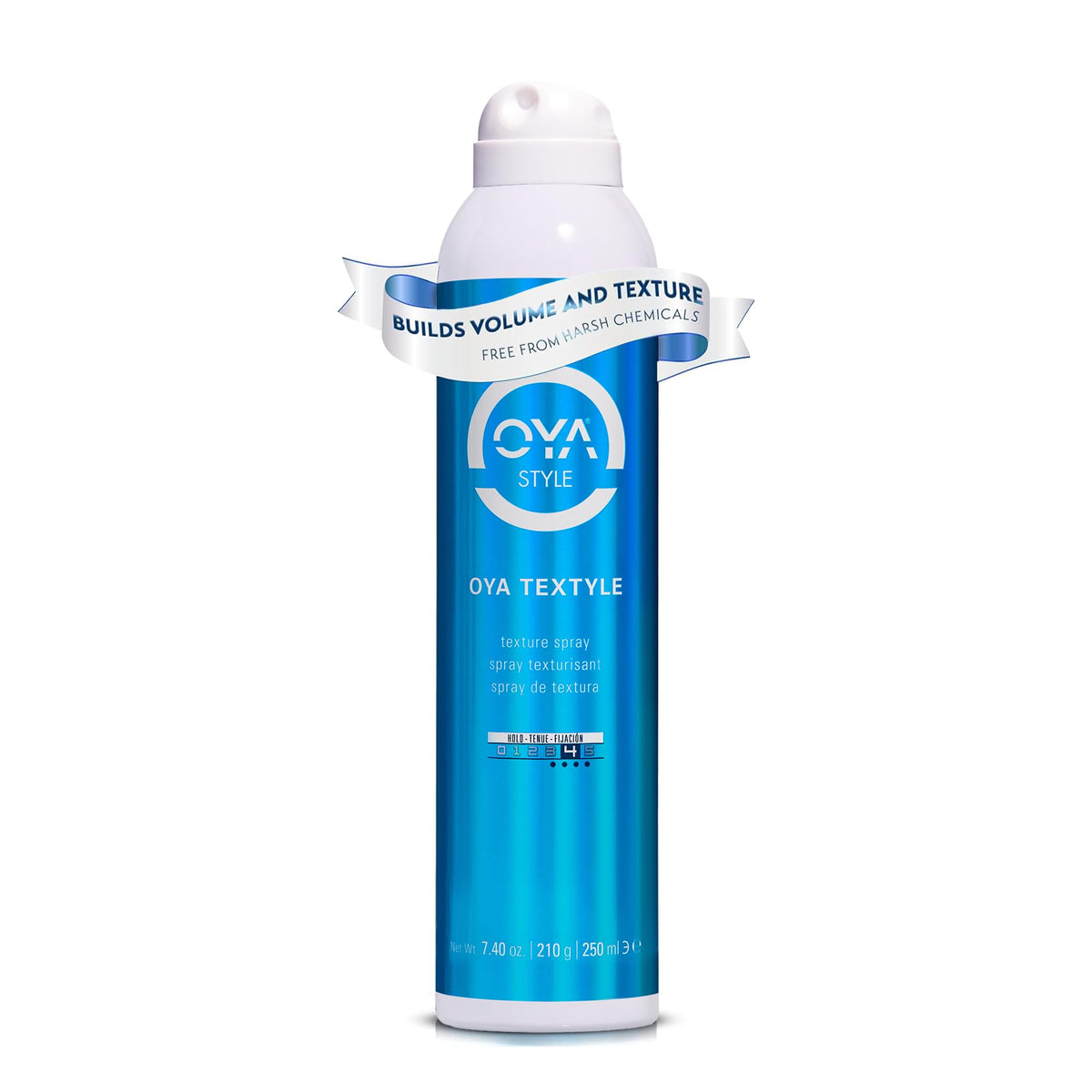 OYA Textyle hairspray delivers a fine mist for natural hold and movement.