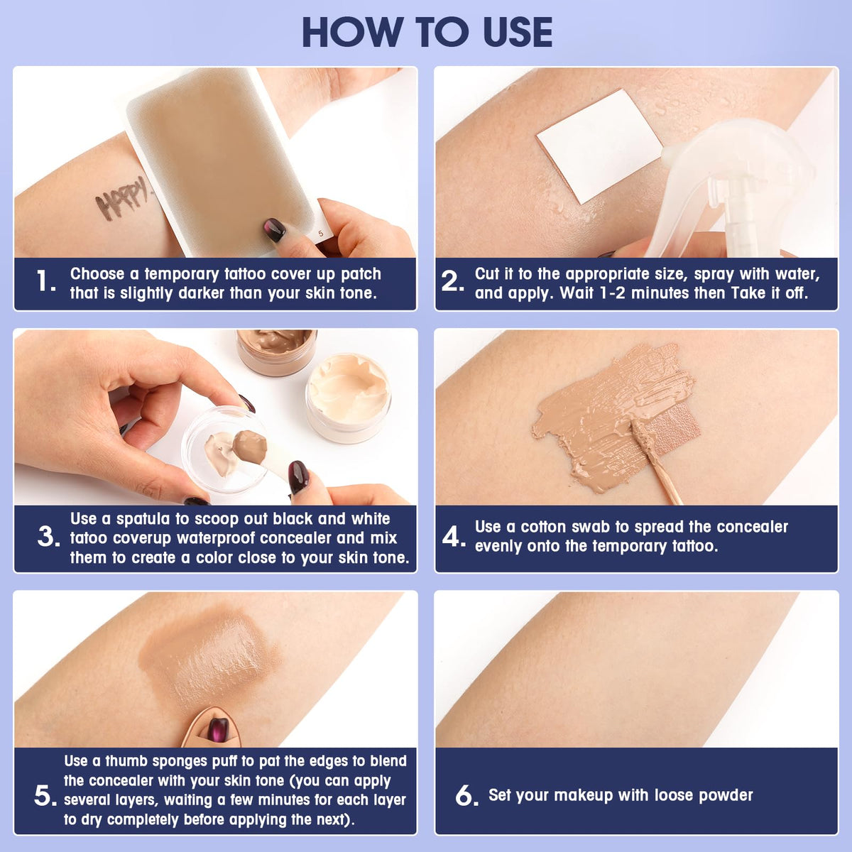 OYGCEE concealer creams in light and dark for tailored tone blending.