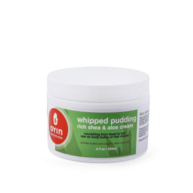 Oyin Handmade Whipped Pudding bottle showing deep moisture for hair and skin