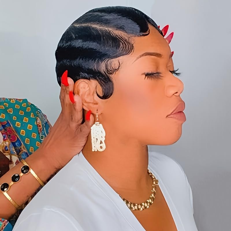 OYM HAIR Short Pixie Cut Wig front view ideal for daily wear and natural look.