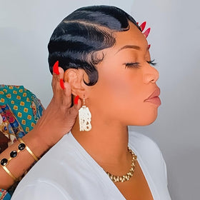 OYM HAIR Short Pixie Cut Wig front view ideal for daily wear and natural look.