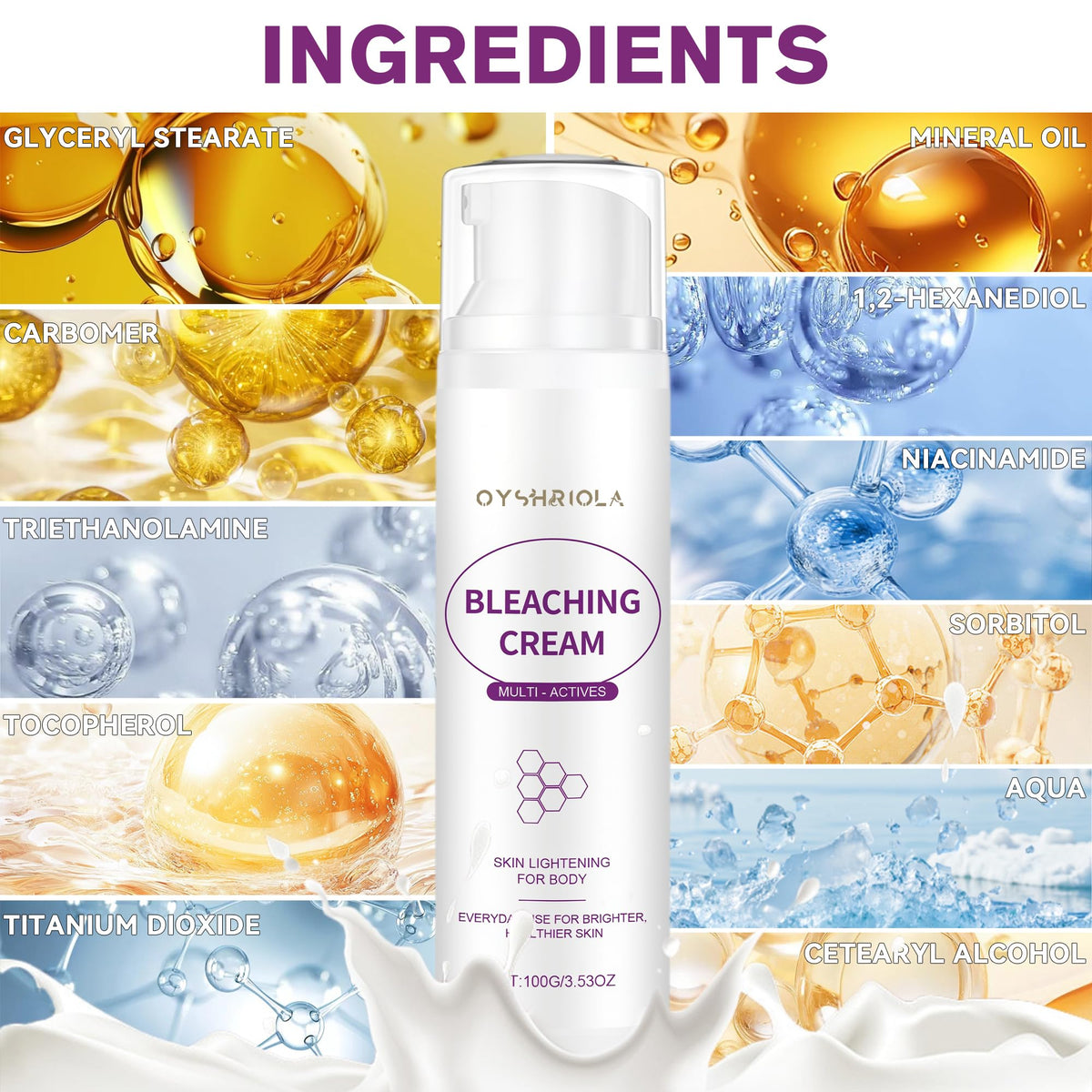Applying Oyshriola cream to underarm for even-toned skin