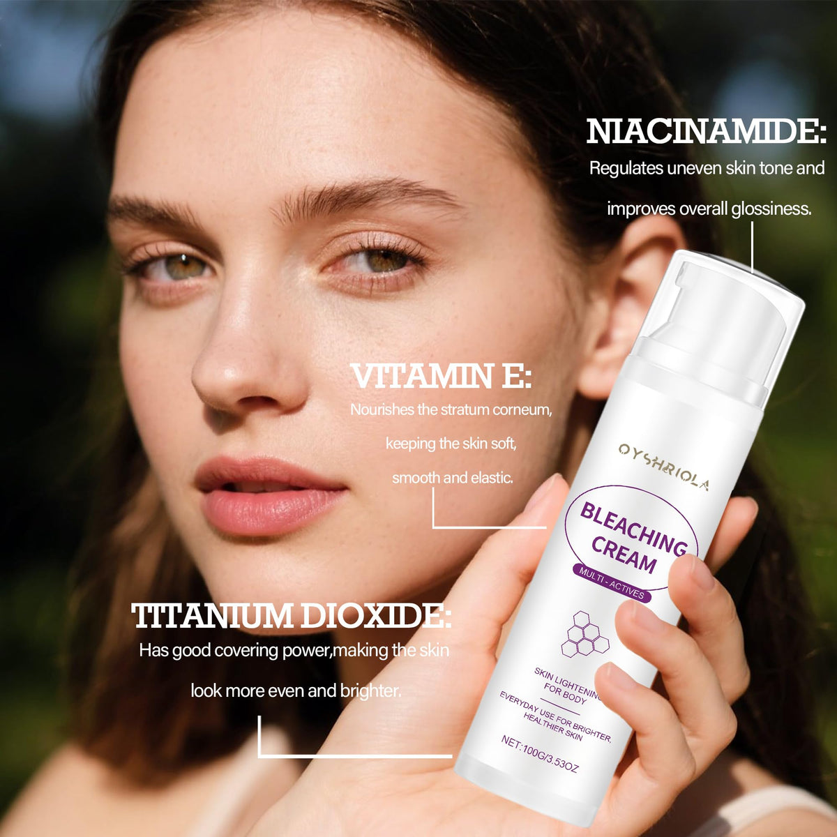 Healthy-looking skin close-up after using Oyshriola cream