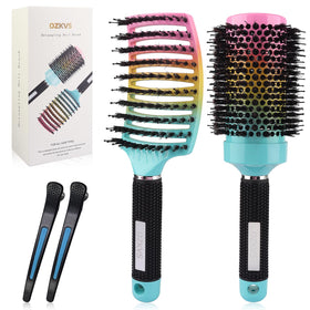 OZKVS round brush for blow drying lifts roots and adds volume.