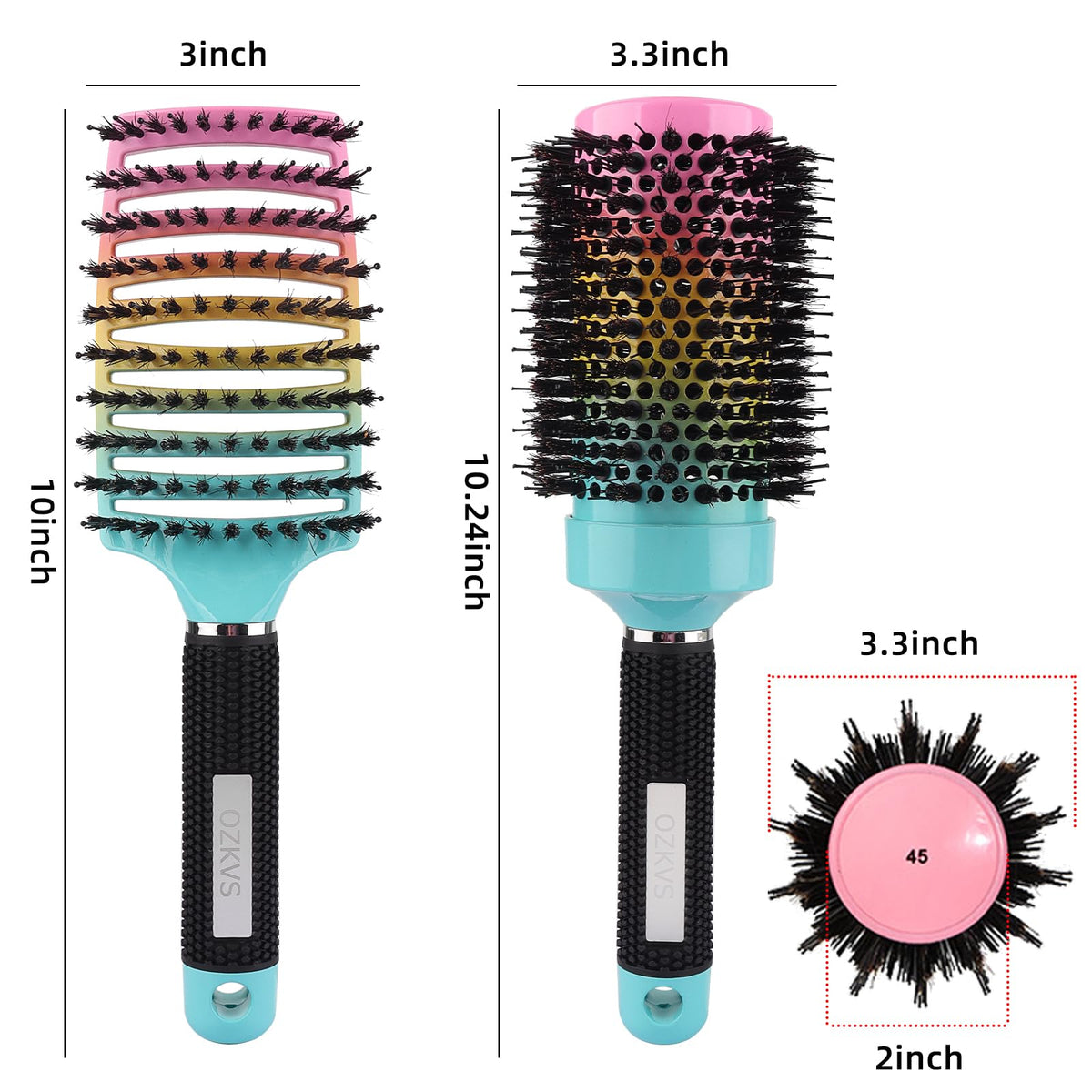 OZKVS vented paddle brush smooths frizz with breathable airflow.