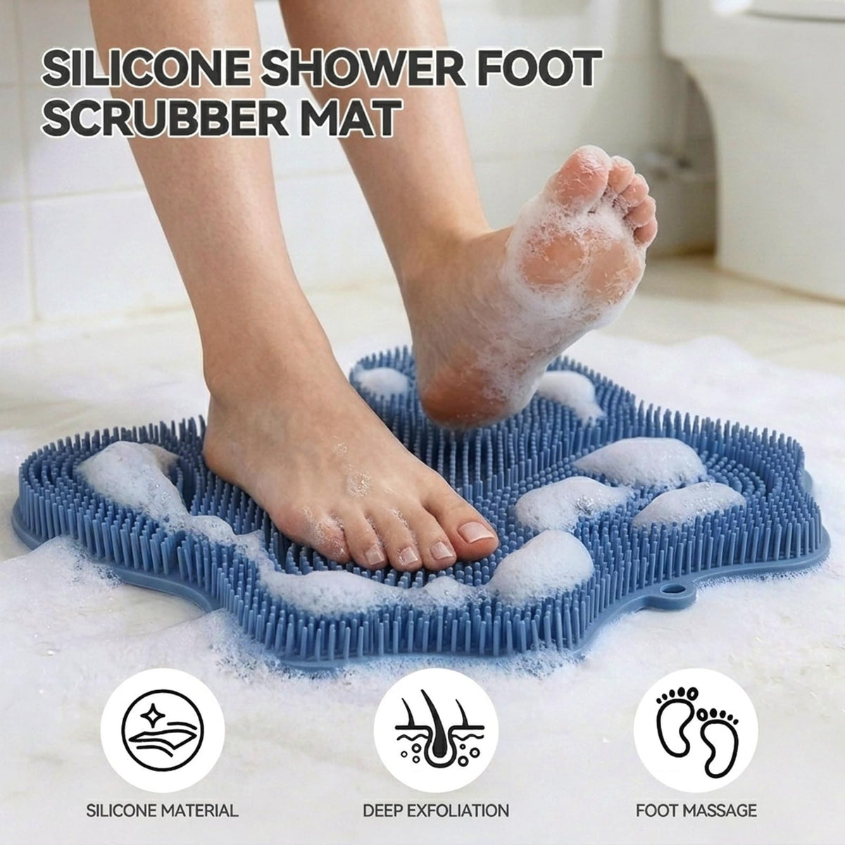 Ozner foot scrubber with massage nodules exfoliates soles during showers.