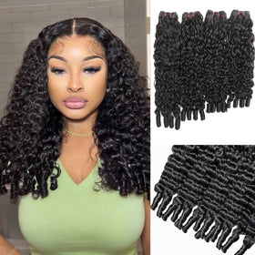 OZQKB Burmese curly bundles 12inch for natural blend and extra volume.
