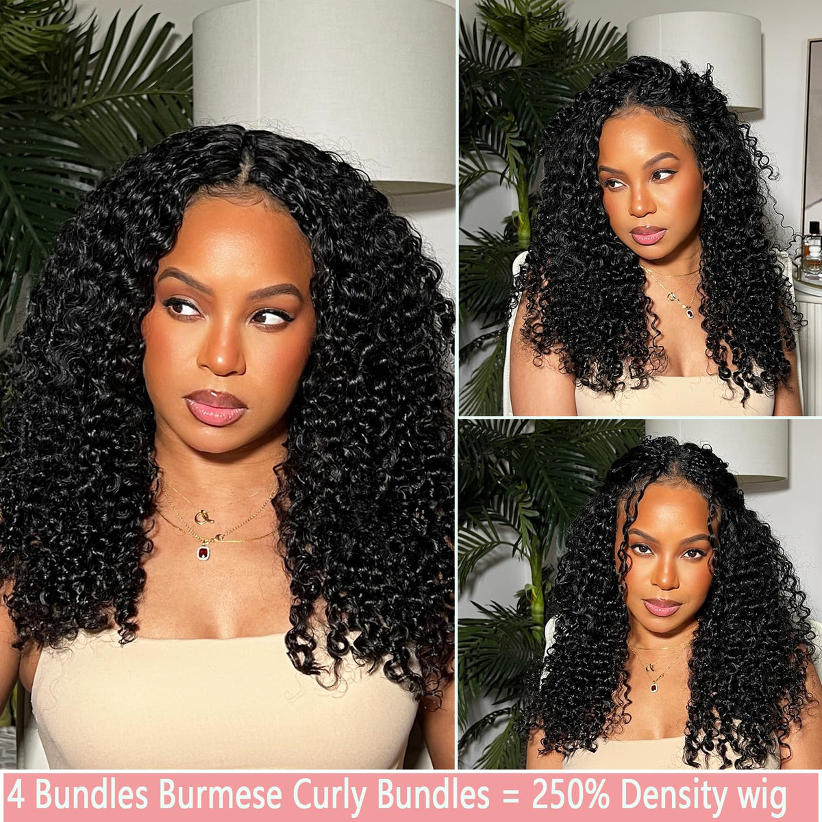 OZQKB Burmese curly bundles 14inch ideal for everyday styles and easy color.