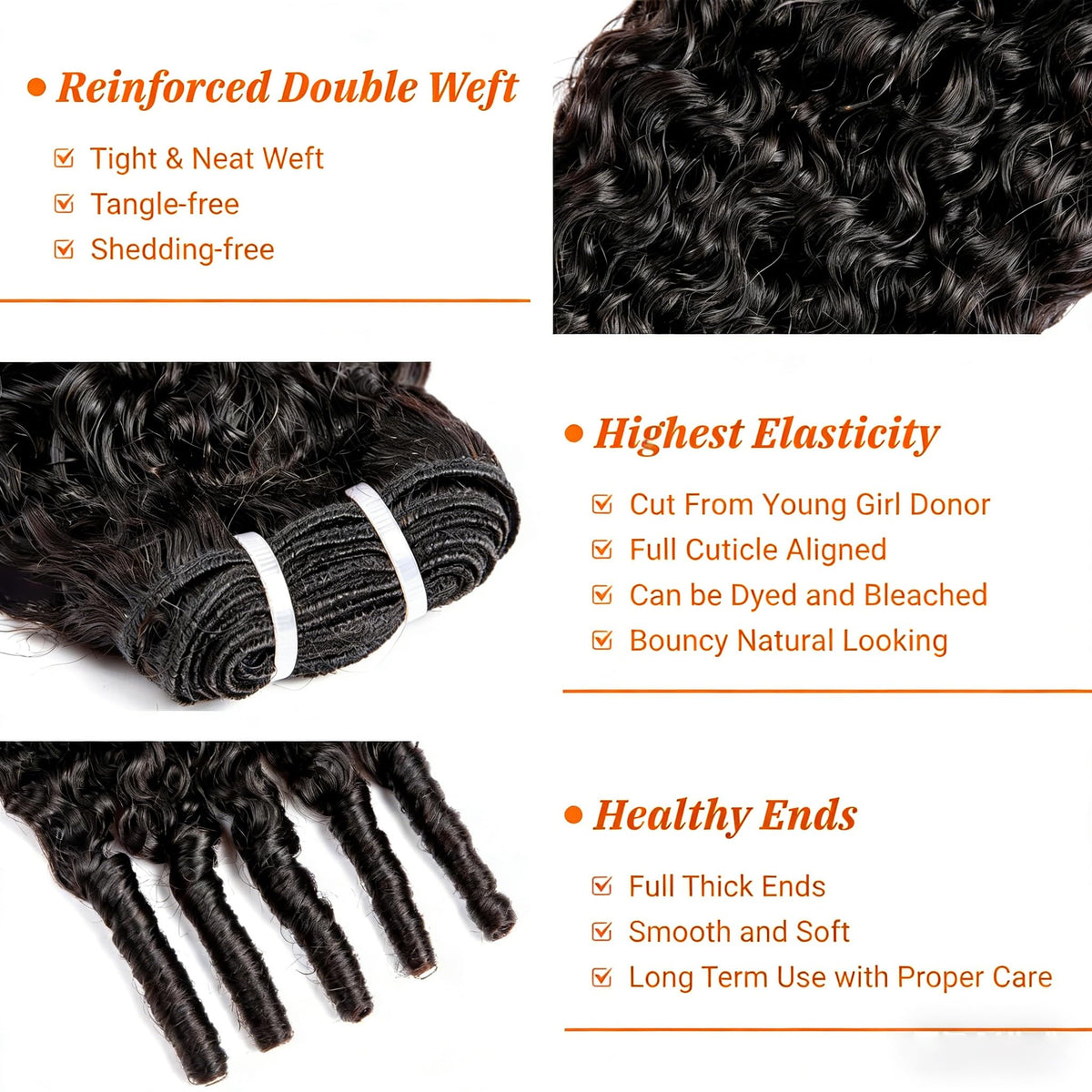 OZQKB Burmese curly bundles 16inch versatile styling with bold texture.
