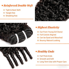 OZQKB Burmese curly bundles 16inch versatile styling with bold texture.