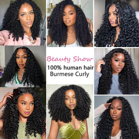 OZQKB Burmese curly bundles double-machine weft for durability and low shedding.