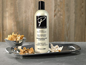 P. Latouche Body & Hand Lotion application showing smooth skin and dryness relief.
