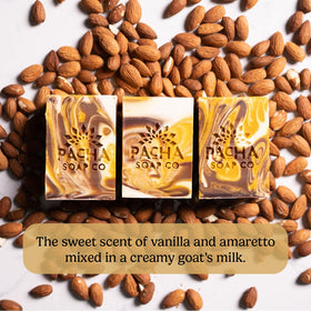 Pacha Soap Co Almond Goat Milk Bar Soap handcrafted workspace reflects small-batch care