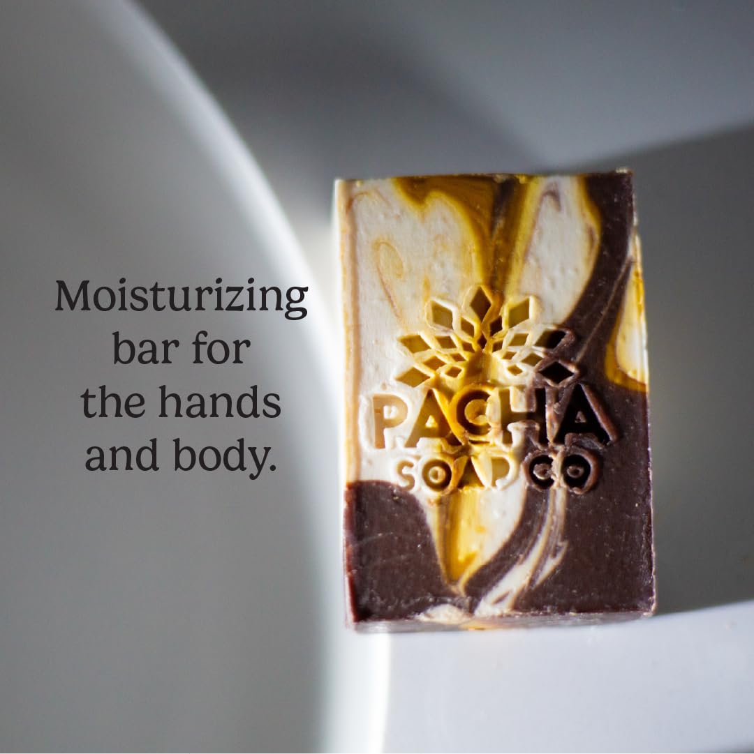 Pacha Soap Co Almond Goat Milk Bar Soap sink view for daily cleansing routine