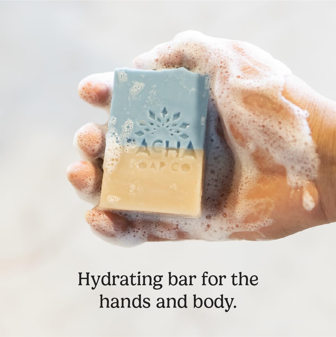 Pacha Soap Co Sand & Sea 3-pack on display for home spa routine