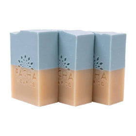 Pacha Soap Co Sand & Sea bar soap close-up texture highlighting exfoliation