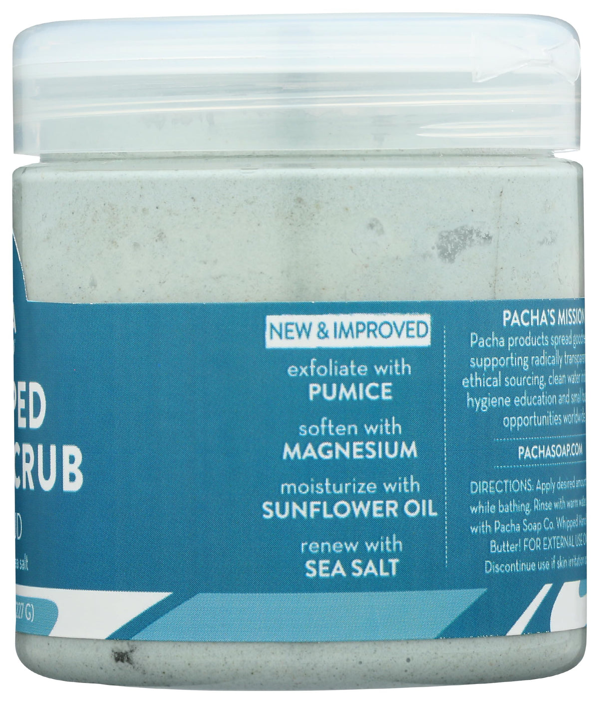 Apply Sea Mud Whipped Soap Scrub on damp skin for a refreshing, spa-like shower ritual.