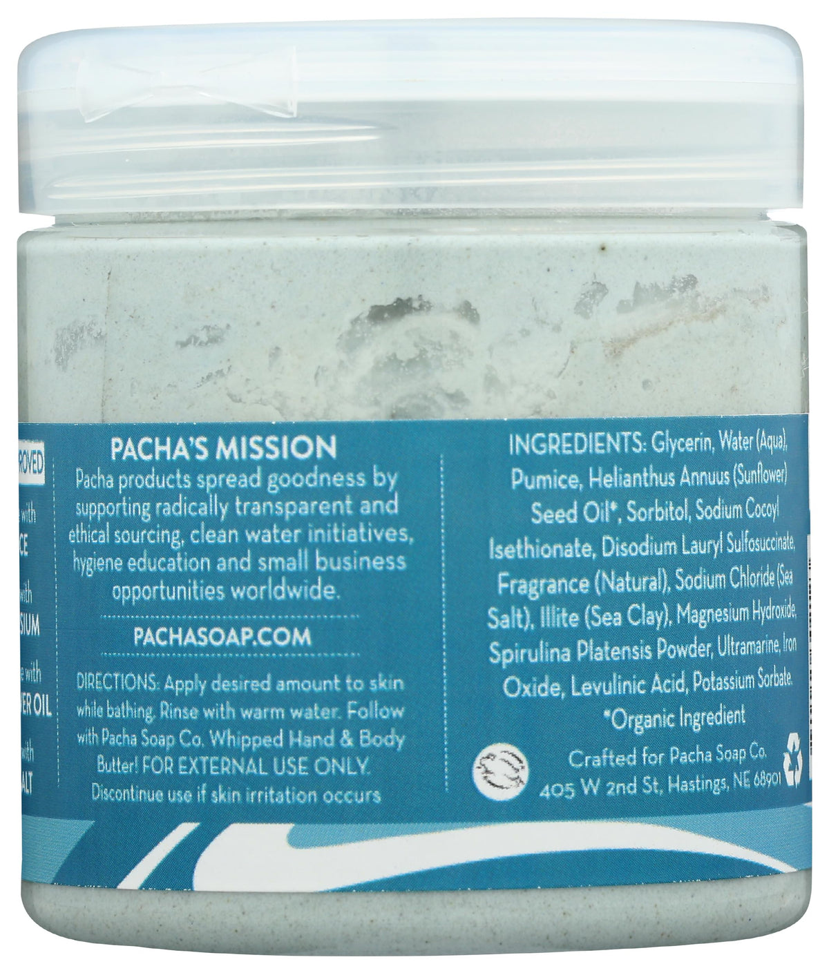 Close-up of Sea Mud Whipped Soap Scrub texture reveals fluffy foam ideal for gentle cleansing.