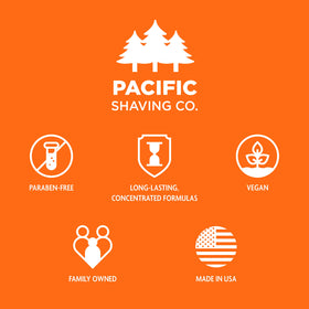 Pacific Shaving Company head shaving oil application for a clean shave.