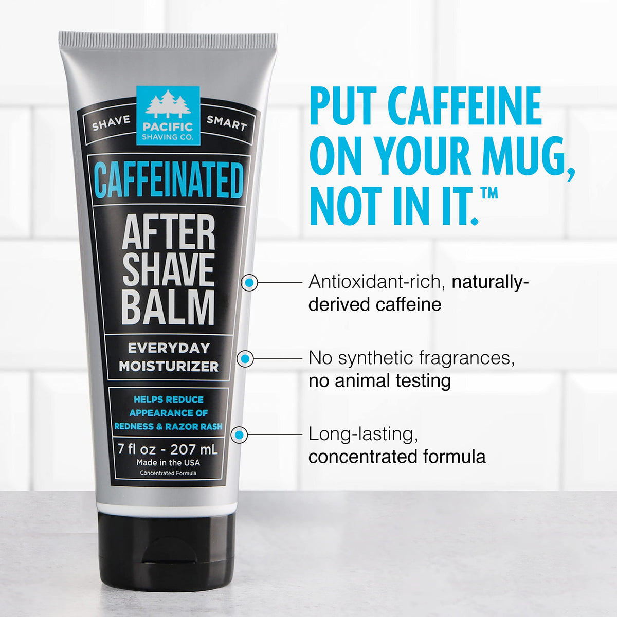 Pacific Shaving ingredients aloe-shea textural details emphasize soothing hydration.
