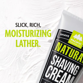 Pacific Shaving Company paraben-free label – fragrance-free formula ideal for irritation-free shaving.