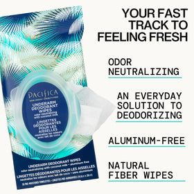 Pacifica Coconut Milk Deodorant Wipes closeup showing soft cotton texture.