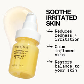 Pacifica Comfort Space Mask application shows soothing, quick calm for redness-prone skin.