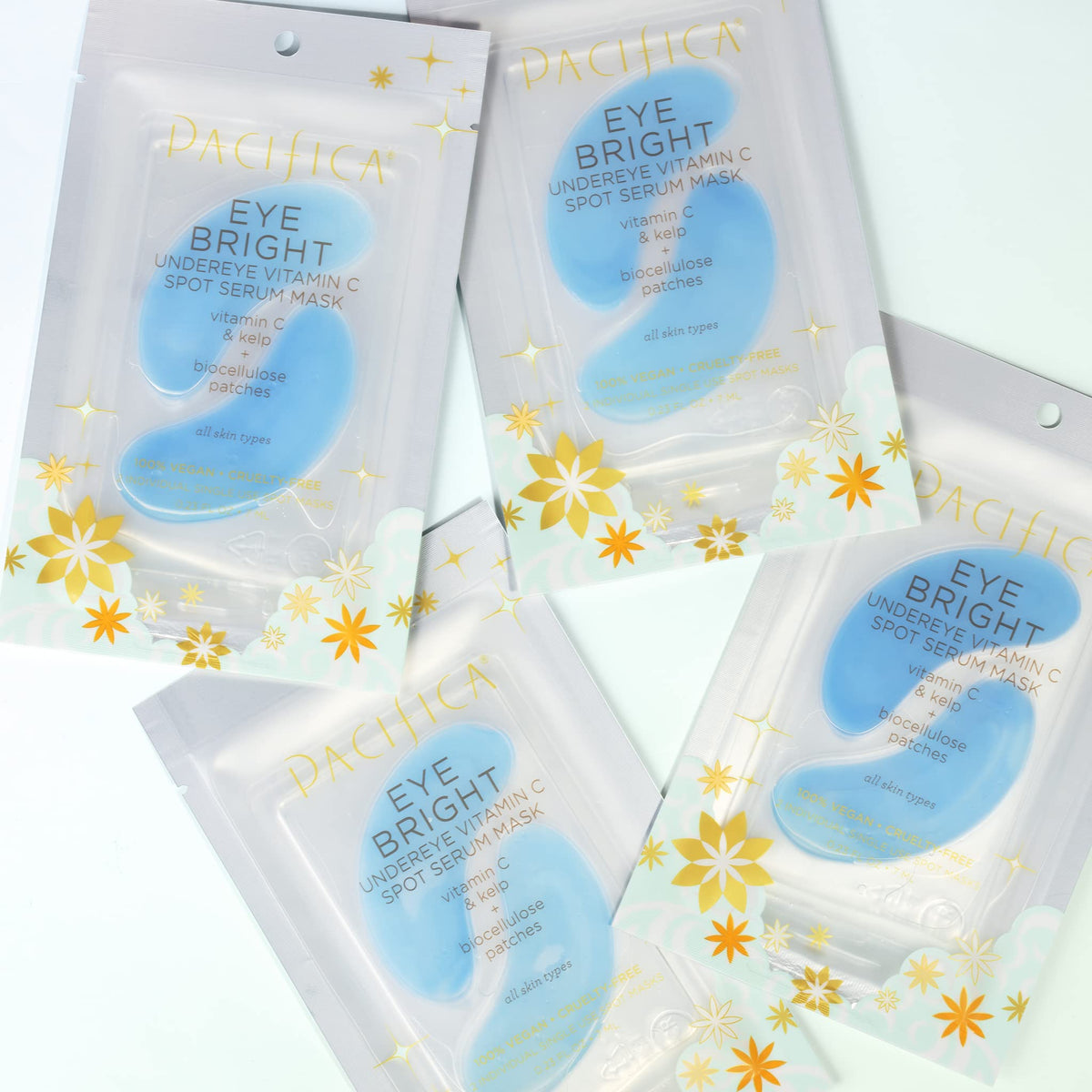 Pacifica four-pack individual foil packs, perfect for travel or gifting.