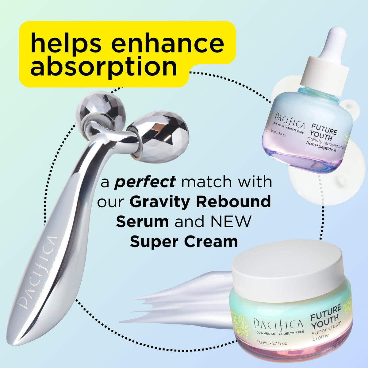 Pacifica Future Youth Roller under-eye area to help reduce puffiness gently.