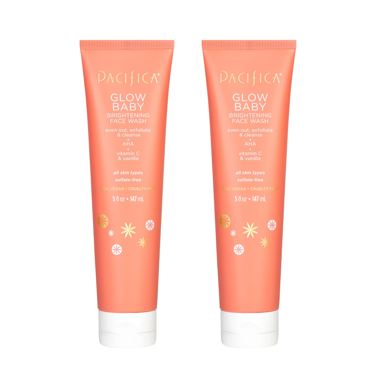 Pacifica Glow Baby Brightening Face Wash Set bottles for gentle daily cleansing