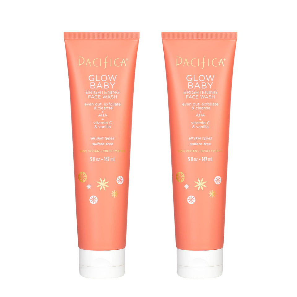 Pacifica Glow Baby Brightening Face Wash Set bottles for gentle daily cleansing