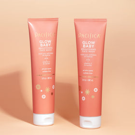 Pacifica Glow Baby Brightening Face Wash Set foam texture highlighting exfoliation action