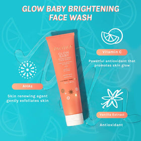 Pacifica Glow Baby Brightening Face Wash Set bottle emphasizes vitamin C ingredients
