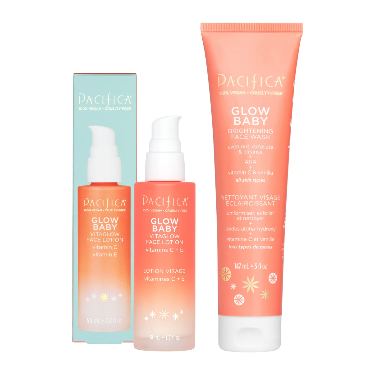 Pacifica Glow Baby Face Wash bottle for a refreshing cleanse and brighter skin.
