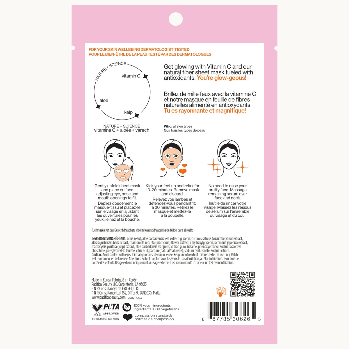 Pacifica Glow Baby Mask 10–20 minute routine described for quick glow boost.