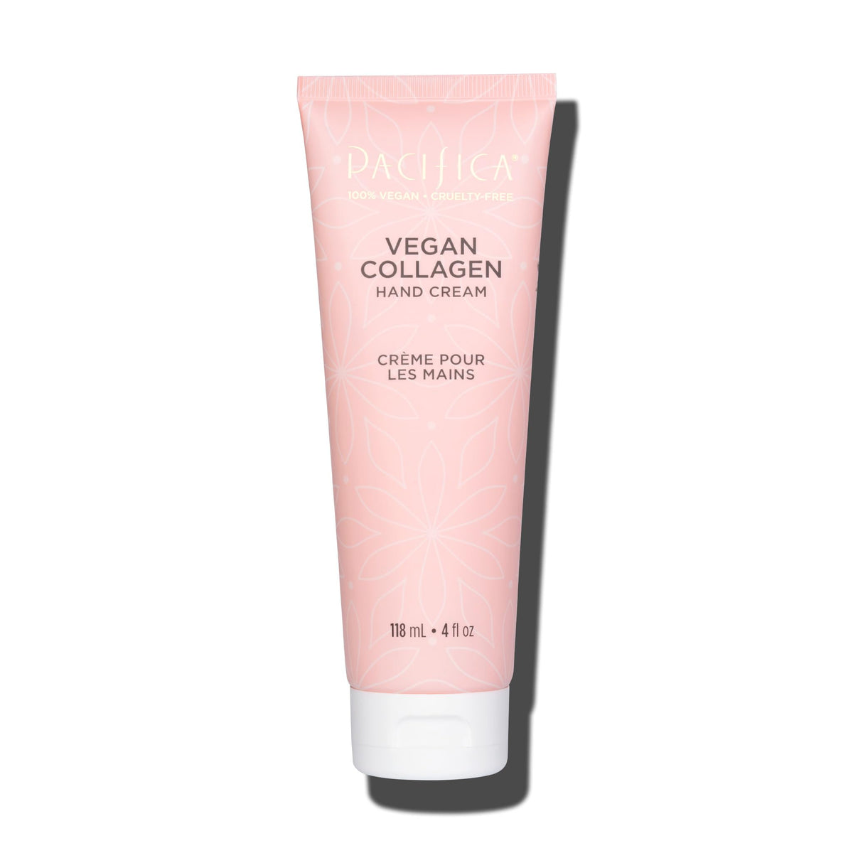 Pacifica Vegan Collagen Hand Cream cocoa butter hydration; locks in moisture for lasting softness.