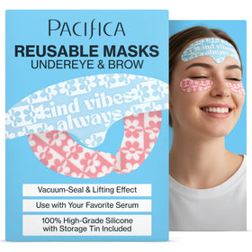 Pacifica reusable mask set full kit with storage tin for upper-face care.
