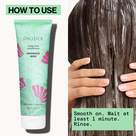 Pacifica Rosemary Mint hair after-use look with clean, balanced scalp.