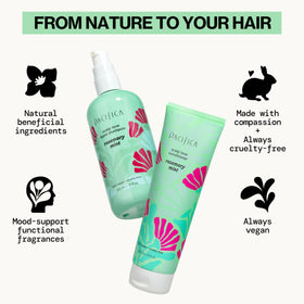 Pacifica Rosemary Mint Scalp Care Conditioner bottle nourishes strands.