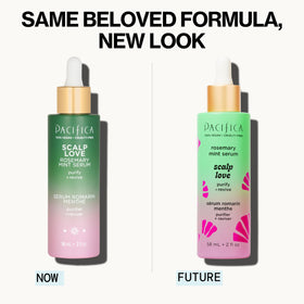 Close-up of serum bottle highlighting mint aroma for refreshing sensation