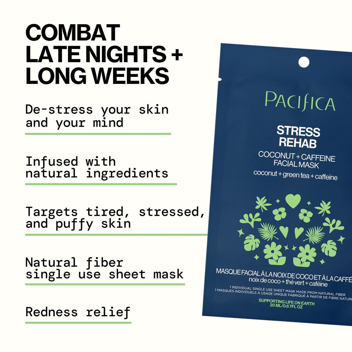 Pacifica Skin Rehab natural fiber sheet preparing to hydrate all skin types.