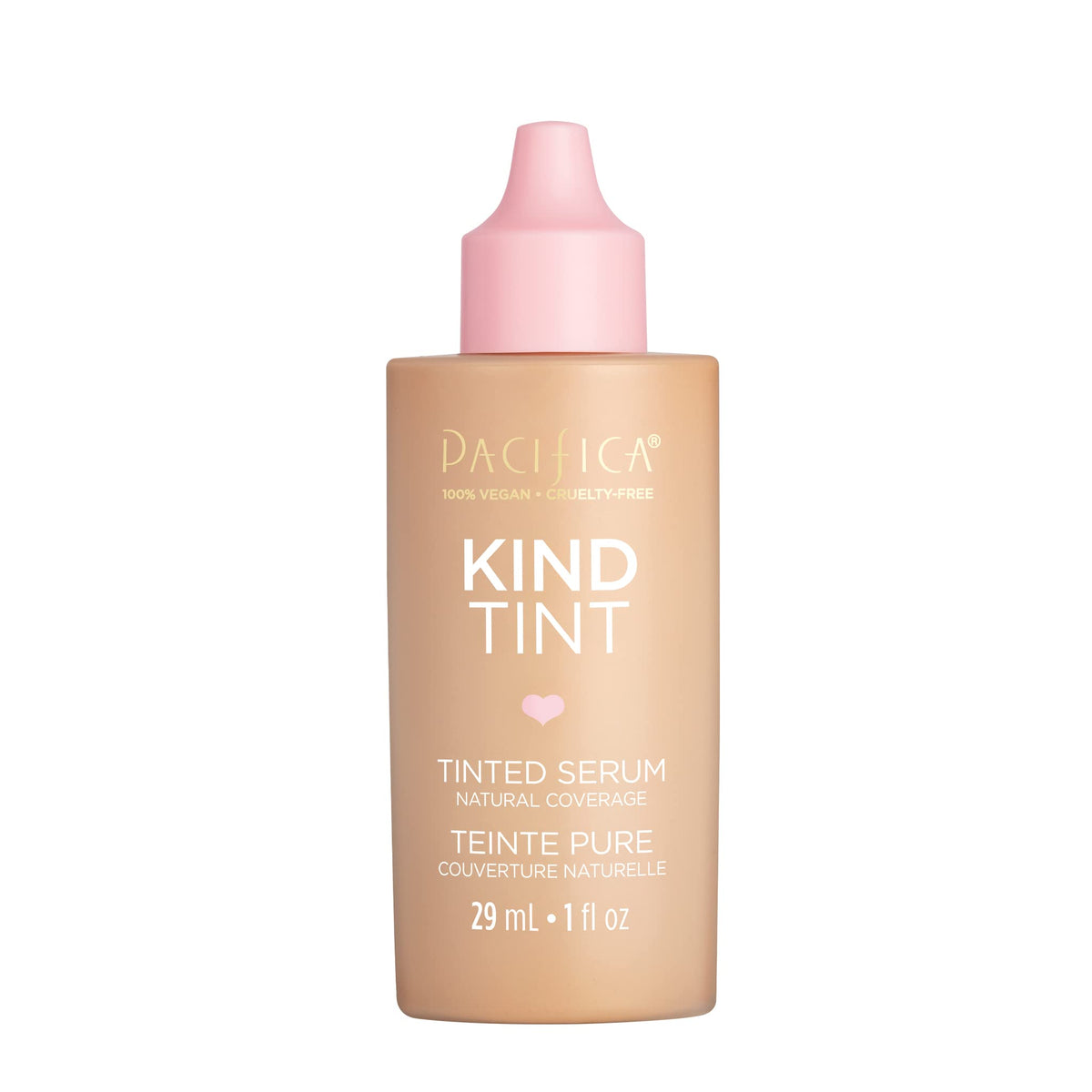 Pacifica Kind Tint Serum bottle showcases lightweight hydration for dewy skin.