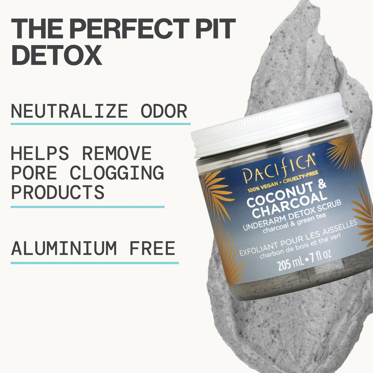 Pacifica Underarm Detox Scrub in action providing deep cleansing.