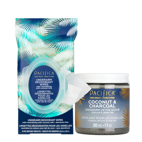 Pacifica Underarm Detox Scrub bottle showing exfoliating texture for smoother skin.