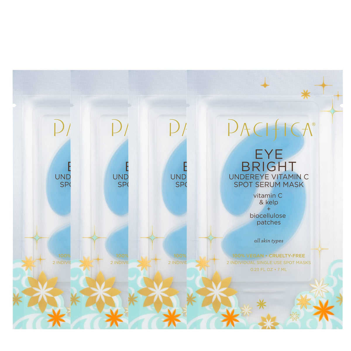 Pacifica Undereye Spot Serum Mask pack shot showcasing weekly brightening treatment.