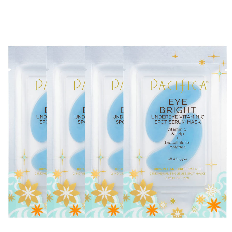 Pacifica Undereye Spot Serum Mask pack shot showcasing weekly brightening treatment.